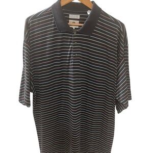 Lone Cypress Pebble Beach men’s Golf polo, size Xl. Black with thin stripes.